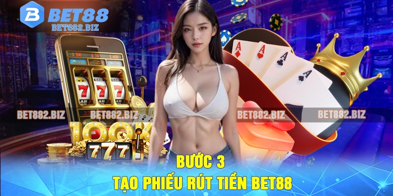 Bước 3: Tạo phiếu rút tiền BET88